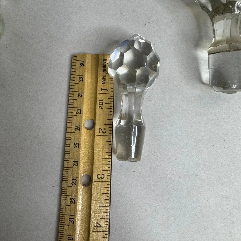 Vintage Clear Cut Glass Decanter Stoppers Lot of 5 Replacement Parts Mixed Style
